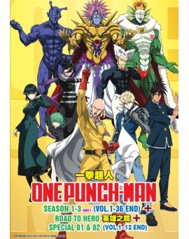 ENG DUB * ONE PUNCH MAN SEASON 1-3 (VOL.1-36 END)  + ROAD TO HERO  + SPECIAL 01&02 (VOL.1-12END) 